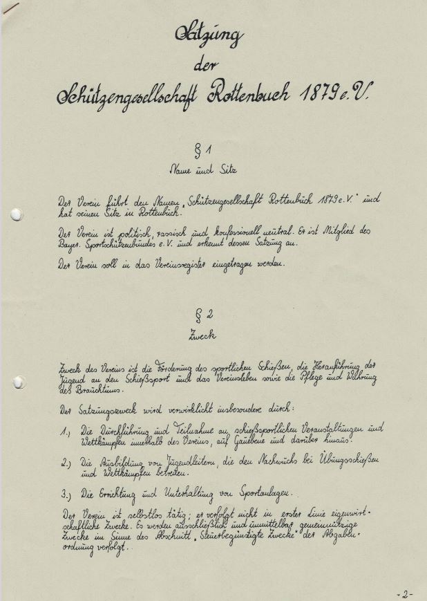 Satzung SG Rottenbuch 1801 e.V. – Vorschau